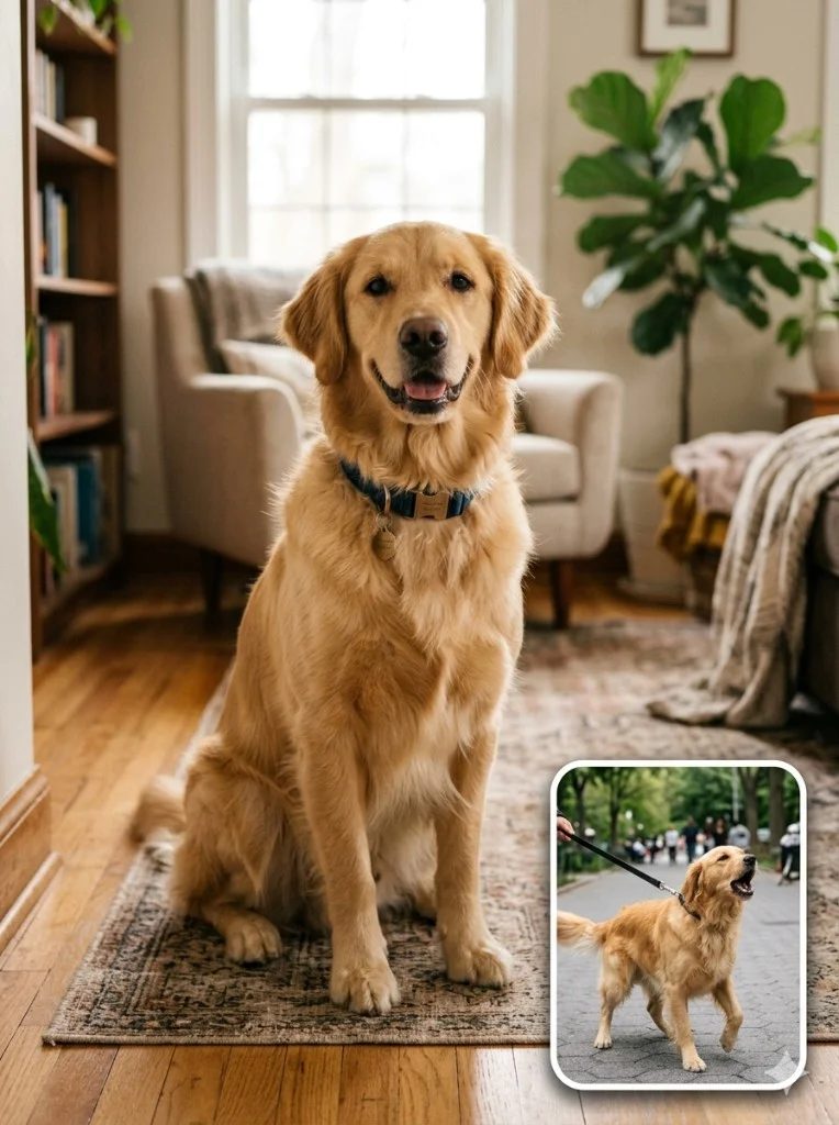Golden Retriever calmness training
