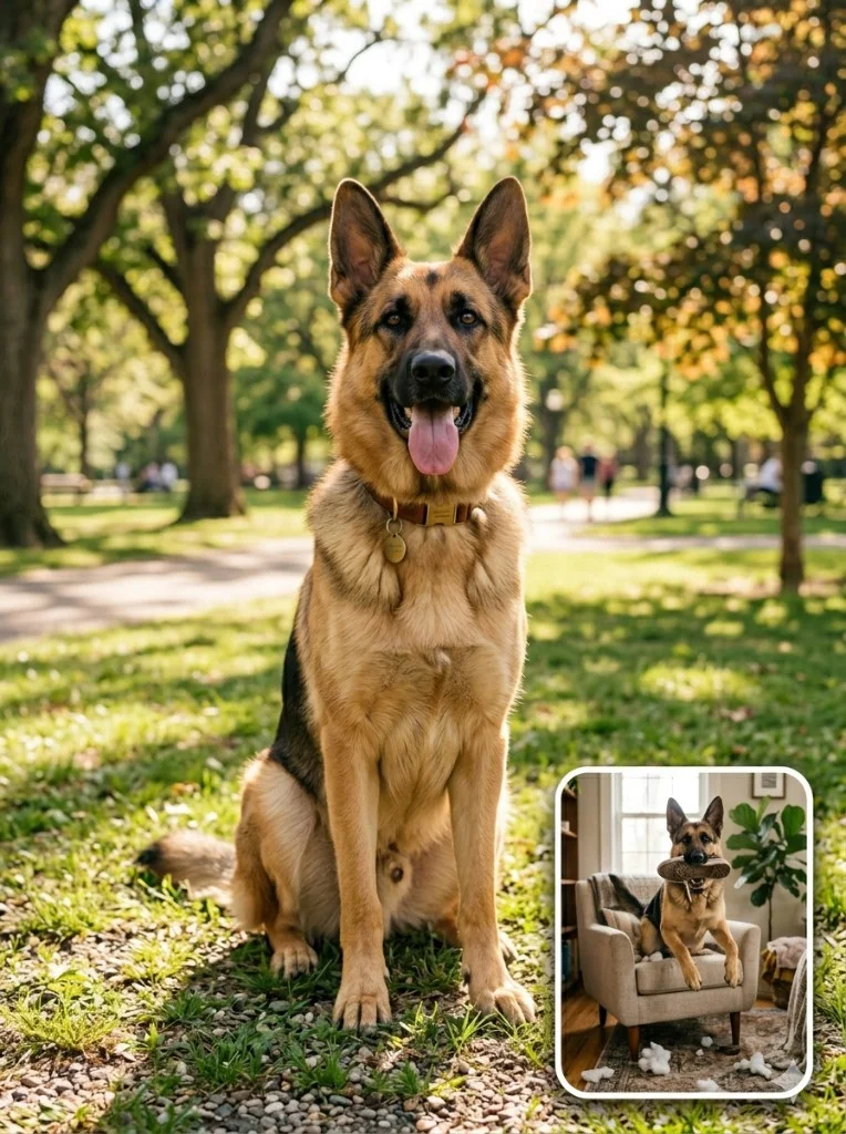 German Shepherd leash training