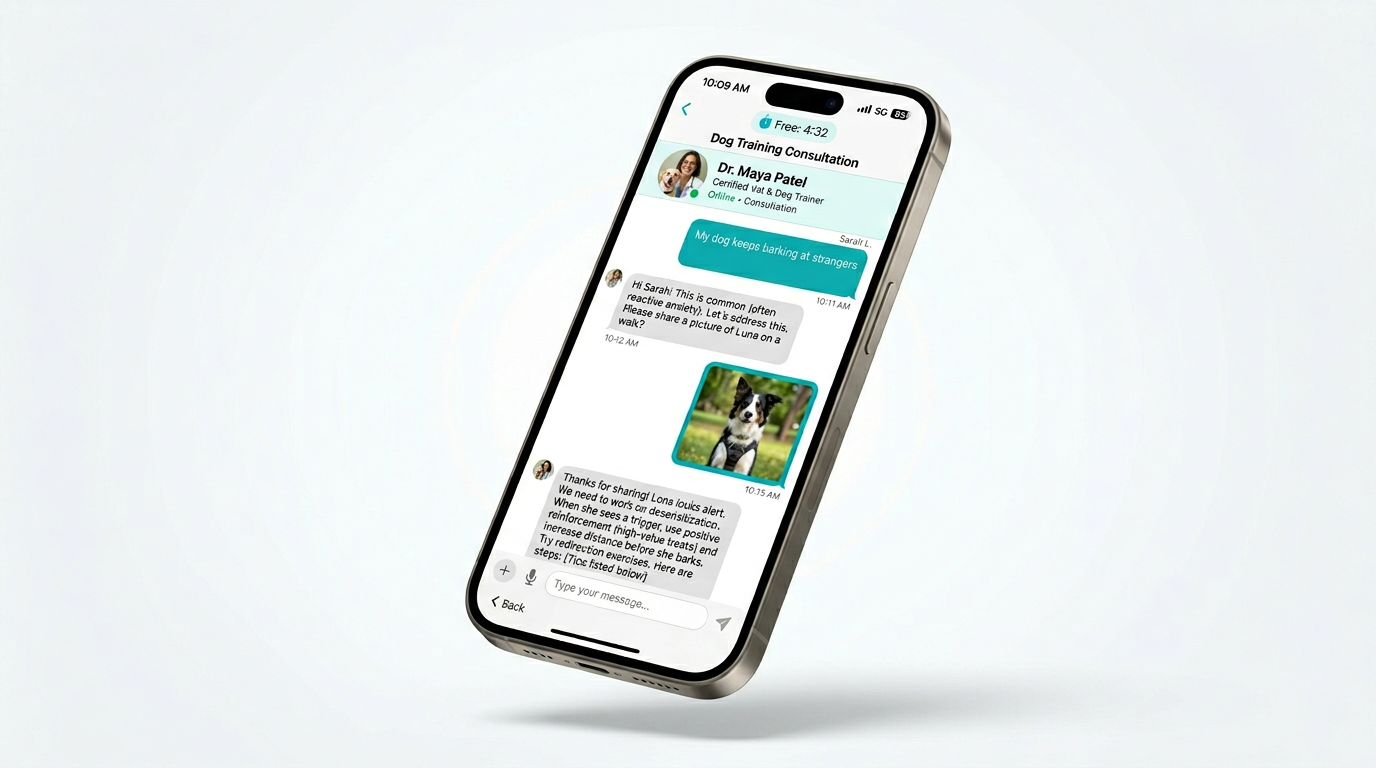Pupora app expert chat for training questions