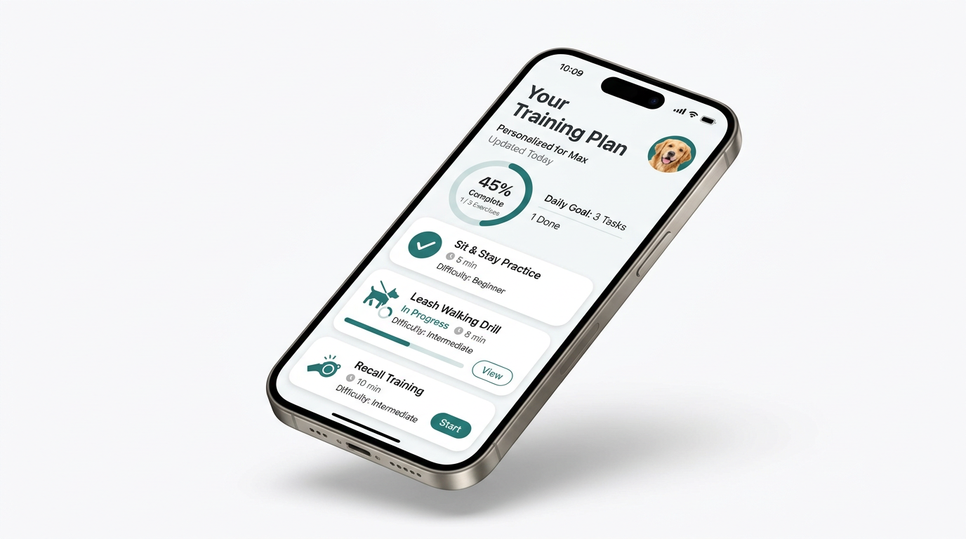 Pupora app personalized training plan screen